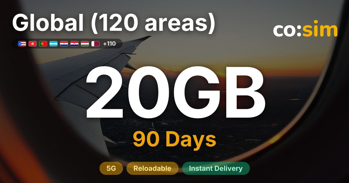 Global (120 areas) eSIM — 20GB
