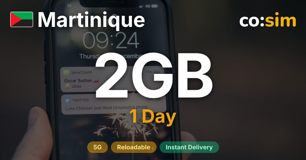 Martinique eSIM — 2GB+∞