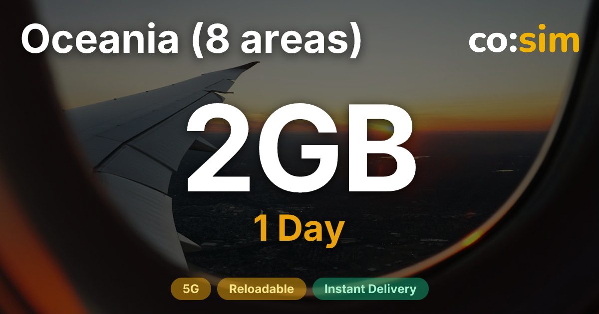 Océanie (8 destinations) eSIM — 2GB+∞