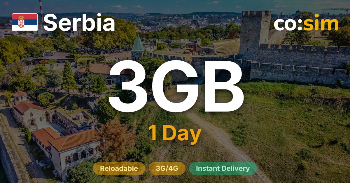 세르비아 eSIM — 3GB+∞