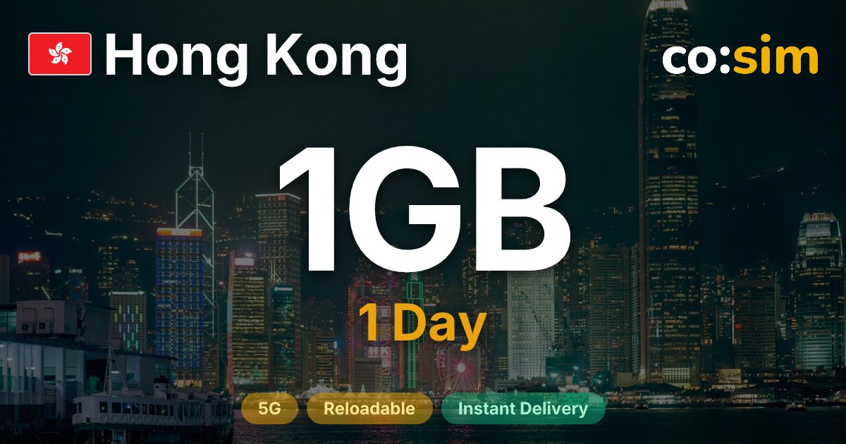 Hong Kong eSIM — 1GB+∞