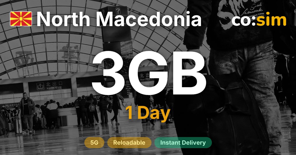 Macedonia del Norte eSIM — 3GB+∞