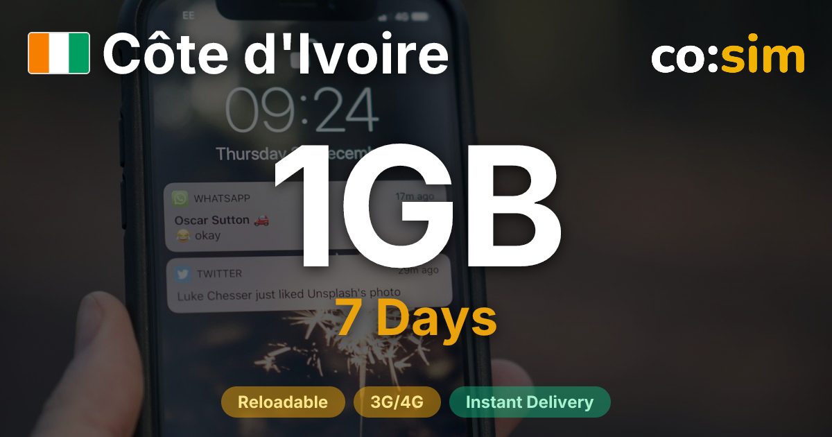 Elfenbeinküste eSIM — 1GB