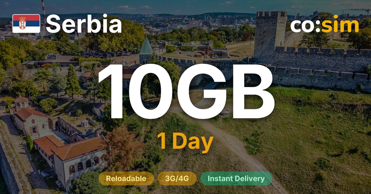 세르비아 eSIM — 10GB+∞