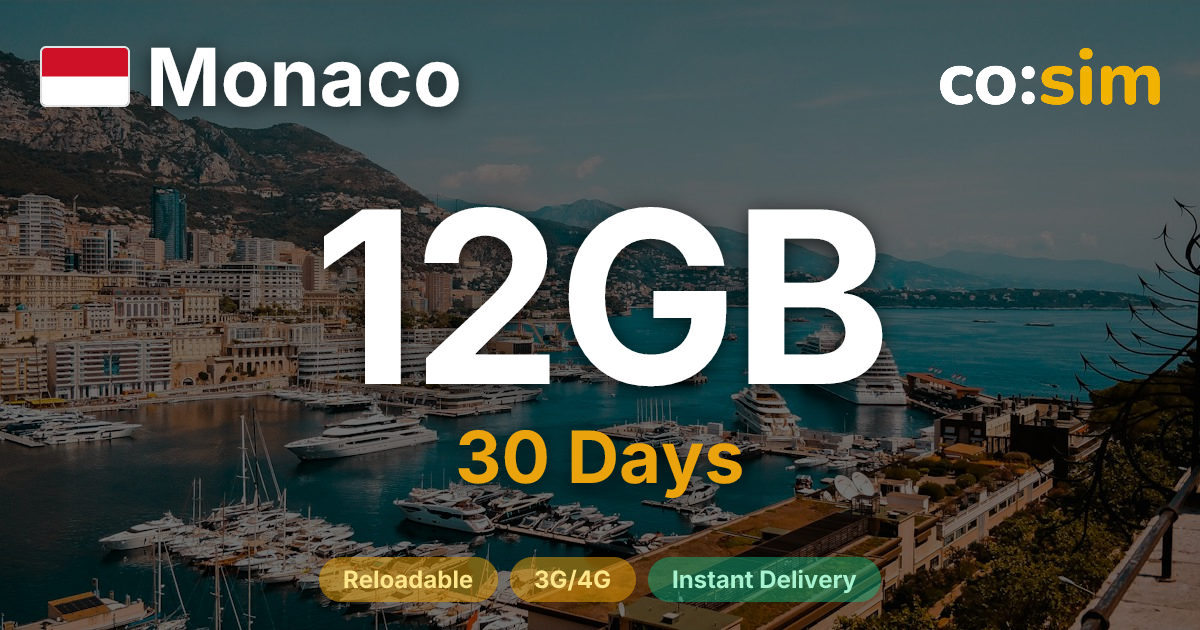 Monaco eSIM — 12GB